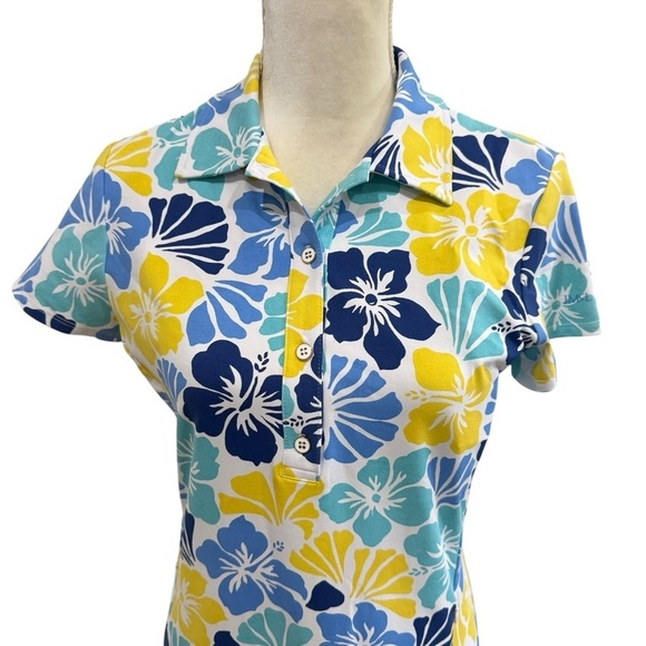 J. McLaughlin Dorte Short Sleeve Pleated Tennis Dress Blue Floral Print NWT - Picture 3 of 14